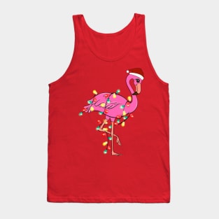 Flamingo Wrapped With Christmas Lights Tank Top